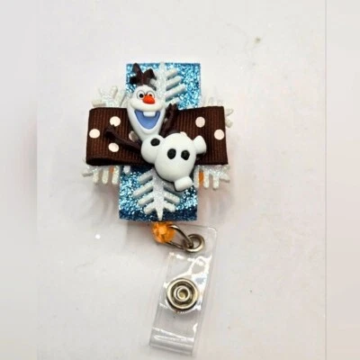 Olaf Badge Reel Frozen Disney Souvenir ID Name Tag Holder Nurse Accessories