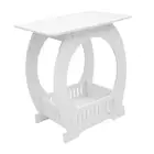 Modern bedside table with coffee and bathroom storage shelf