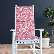 Handmade - Nursery Room Rocking Chair Cushion, Coral Pink Damask Flower Print