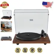 High-Fidelity Bluetooth Record Player with Walnut Finish and Anti-Skate Control