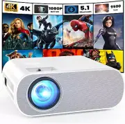 1080P HD Bluetooth Projector - Portable, with Speaker, Smartphone, Xbox, PS5