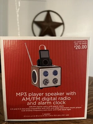 MP3 Player Speaker with AM/FM Digital Radio and Alarm Clock by "HIA" BRAND NEW