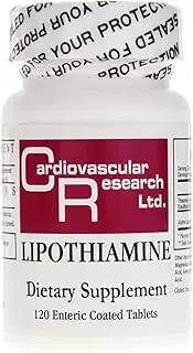 Cardiovascular Research Thiamine B1 Supplement 120 Tablets - Vitamin B1 Lipothiamine Now with Alpha Lipoic Acid - 120 Tablet Bottle