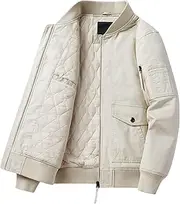 [Generic] Men's Windbreaker Bomber Jackets Regular Fit Winter Military Jacket Lightweight Softshell Flight Coat with Pocket