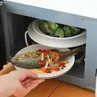4xSteaming Rack Cookware Microwave Oven Shelf Accessories with Handles
