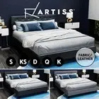 Artiss Bed Frame Queen Double Single Size Mattress Base Fabric Wooden Vanke
