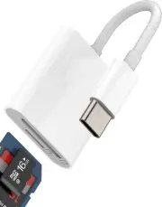 USB C SD Micro SD Card Reader(2 in 1)for iPhone 16 15 Pro Adapter compatible