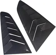 Compatible For Mustang 2018 2016 2020 2021 Real Dry Carbon Fiber Add On Style Gloss Black Side Window Quarter Scoop Louvers Sticker