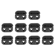 10Pcs Alloy Spring Cord Lock Ends Toggle for Shoelaces Bright Black 15.7x11.8mm