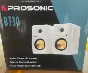 Prosonic BT30 Active Powered Bluetooth Bookshelf Speakers Studio Monitor, White