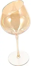 KICHOUSE Wine Goblet Elegant Slanted Cut Glass Cup for Home Restaurant Use for Parties Weddings and Special Events Stylish Footed Drinkware