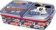 32979 32979-Mickey Mouse Lunch Box for Children with 3 Compartments, Plastic Lunch Box with Clip Closures, Lunch Box for Nursery, School and Leisure, Multi-Colour, 18 x 13.5 x 5.5 cm
