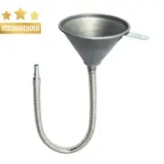 Steel Funnel, Bendable Spout, with Filter, for Oil/Water/Fuel