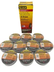 10 Rolls Scotch 3m Brown Electrical Tape 35 Vinyl Color Coding 3/4"x66'