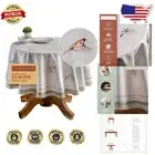 Stylish 69" Round Cotton Table Cover - European-Inspired Flying Birds Design