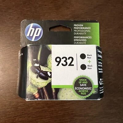 HP 932 Black Ink Cartridge 2 Pack New In Box EXPIRED May 2017
