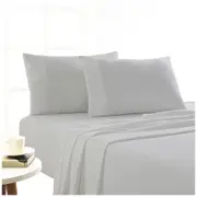 Park Avenue Mega Queen Bed Flannelette Fitted Sheet Set 175GSM Egypt Cotton Ash