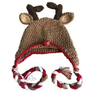 Kids Toddler Cartoon Elk Knitted Hat Winter Warmer Cycling