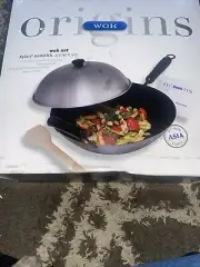 new in box Origins Wok Xylan nonstick 4 piece set
