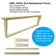 100 x Ideal Size Beekeeping Frames With Eyelets Bee Hive Frame Timber Beehive