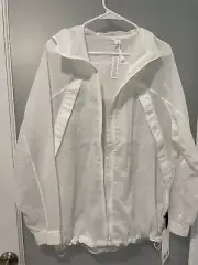 NEW Lululemon White Clear Intention Jacket size 10 Water Repellent Mesh ($148)