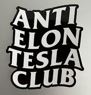 Anti Elon Tesla Club Window Cling Non-Adhesive Vinyl Static Cling Bumper Sticker Decal for Tesla Owners Model X Y 3 Black and White