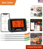 Bluetooth and WiFi Meat Thermometer IBBQ-4BW, Smart Wireless Grill Thermomete...