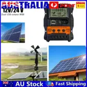 Dual USB LCD Solar Charge Controller 12V 24V Solar Panel Regulator (10A) AU