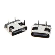 10Pcs Type-C Female Seat 2 Pin Plug Micro Connector Socket USB Power Jack Doc CR