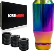 ICBEAMER Neo Chrome Aluminum 3.2" Shift Knob, Fit Automatic and 4, 5 and 6 Speed Manual Transmission Vehicles, Interior Car Gear Lever Stick Shift Handle Automotive Replacement Parts, 1 Piece