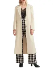 [Belle & Bloom] Transcendent Asymmetric Split Hem Coat in Cream