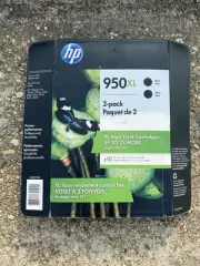 New Genuine HP 950XL High Yield 2 Pack Black in Retail Box Expired 02/2023