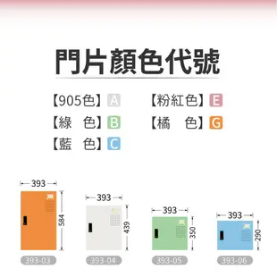 台灣大富 D5單門 KH-393-4000F (粉/綠/藍/橘/905色)新型組合鑰匙鎖櫃 收納櫃 (10折)