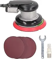 Respicefinem 5in Disc Air Polisher Set Pneumatic Palm Sander Sandpaper Grinding Machine With 10000RPM Speed 1/4in Inlet Size And 5in Grinding Disc Ideal For Fine Mirror Polishing