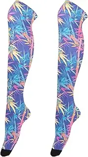 [FRODOTGV] Vibrant Tree Tie-dye Thigh Socks for Women Soft Long Boot Stockings for Ladies Tall Boot Stockings Leg Warmers, Vibrant Tree Tie-dye