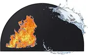 27x 48 inch Fireproof Fireplace Mats Extra Thick 6 Layers Half Round Hearth Rug Fire Resistant Mat Fire Pit Mat, Under Grill Mat for Outdoor BBQ to Protects Floors, Decks and Patios