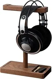 Wooden Headphone Stand – Handcrafted Wood Headset Hanger, Elegant Desk Accessory | Stable Base Space-Saving Design Suitable for , Optimized Music, Workstations, Enhances Audio Gear Display