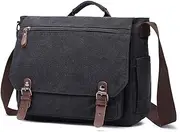 iCozzier Laptop Messenger Bag 15.6 inch Canvas Cross-Body Shoulder Bag