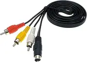 7-Pin S-Video Mini Din Male to 3 RCA Male Converter Cable Component Adapter Cord 1.5M for DVD TV HDTV