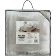 Faux Mink Blanket Single Bed Beige each