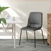Levede a set of 4 PU Leather Stackable Padded Dining Chairs - Grey