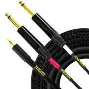Mogami Gold 3.5-2TS-06 Stereo Audio Y-Adapter Cable, 3.5mm TRS Plug to Dual 1/4"