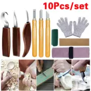 10pcs Wood Carving tools kit Chisel Woodworking Whittling Cutter Chip Hand Tool