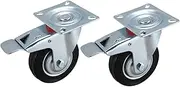2Pcs Furniture Casters Wheels Rubber Swivel Caster Roller Wheel for Platform Trolley Chair Household casters