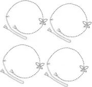[DEARMAMY] Butterfly Chain Shoulder Jewelry Silver Chain Bangle Bracelets for Wedding Shoulder Chain Jewelry Statement Chain Rhinestone Shoulder Strap Claw Chain