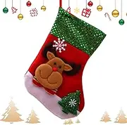 Misaakoeq Large Christmas Stockings,10x7inch Christmas Stockings & Holders with Pattern | Durable Christmas Stockings, Festive Christmas Accessories for Fireplace Hangings, Home Decoration