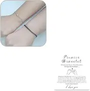 [ANGLEQUEEN] 2 Pcs Matching Couple Bracelets for Men Women Permanent Bracelet Touch Bracelets for Couples Pinky Promise Friendship Bracelets Matching Bracelets for Couples Valentine's Day Gifts