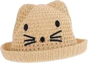[ROMISBABA] Woven Caps Floppy Outdoor Youth Brim Hats Girl Girl Hats Hats Summer Swimming Hat for Beach Pink Cotton