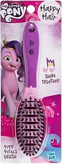 HAPPY HAIR: Mini Brush - My Little Pony Pipp - Bristles and Pins Designed to Detangle and Smooth All Hair Types - Great for Toddlers, Shorter Hair & Pets