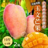 在飛比找遠傳friDay購物優惠-【初品果】台南玉文芒果10斤6-9顆x2箱(芒果界的粉紅佳人